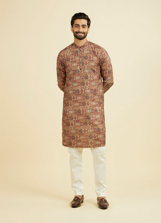 Manyavar Men Rust Radiance Kurta
