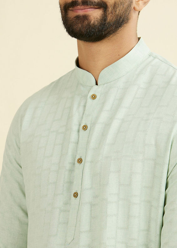 Manyavar Men Light Mid Green Kurta