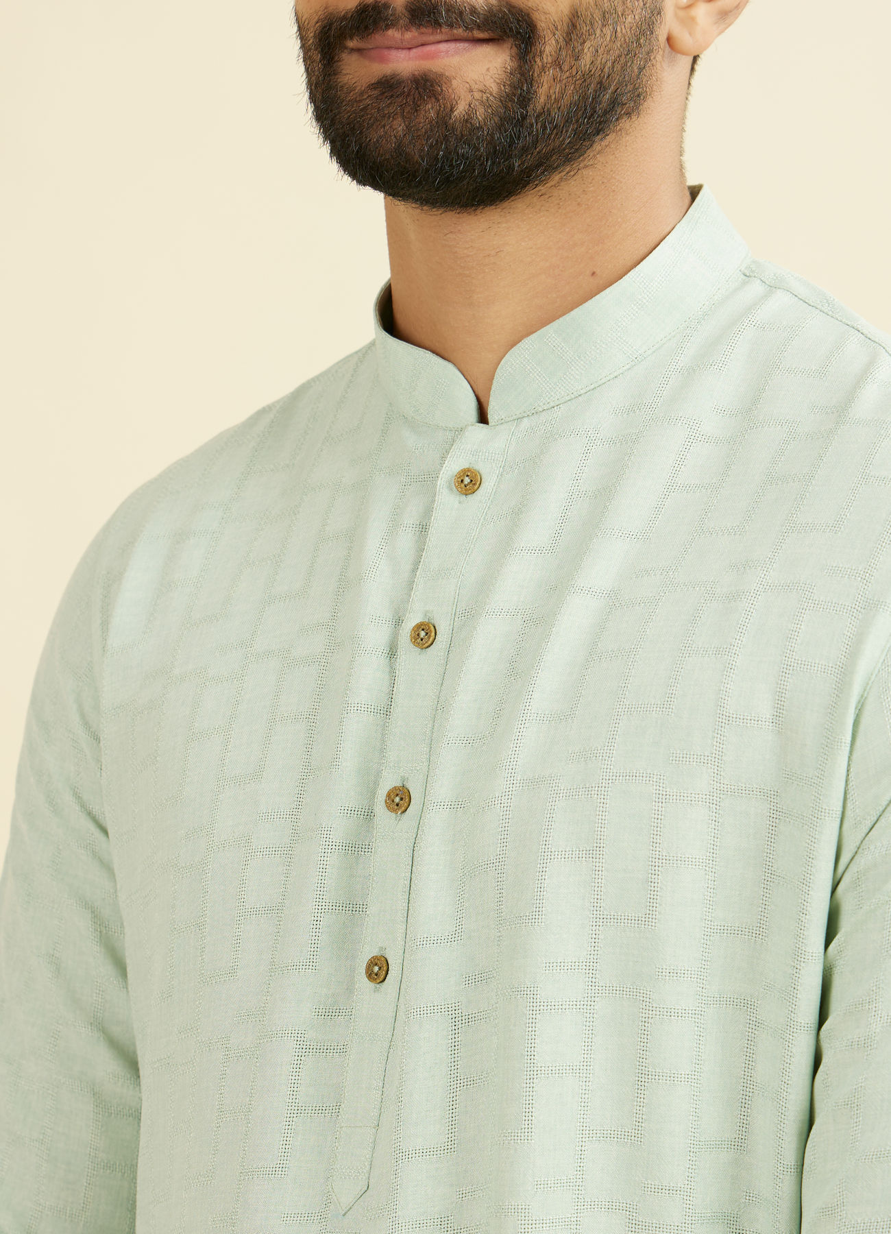 Manyavar Men Light Mid Green Kurta