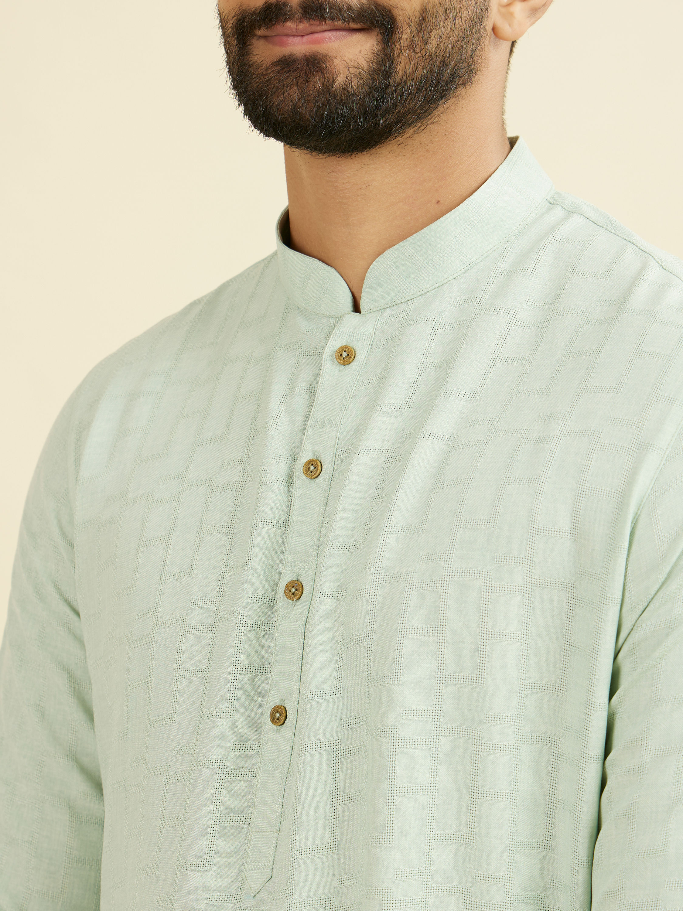 Manyavar Men Light Mid Green Kurta