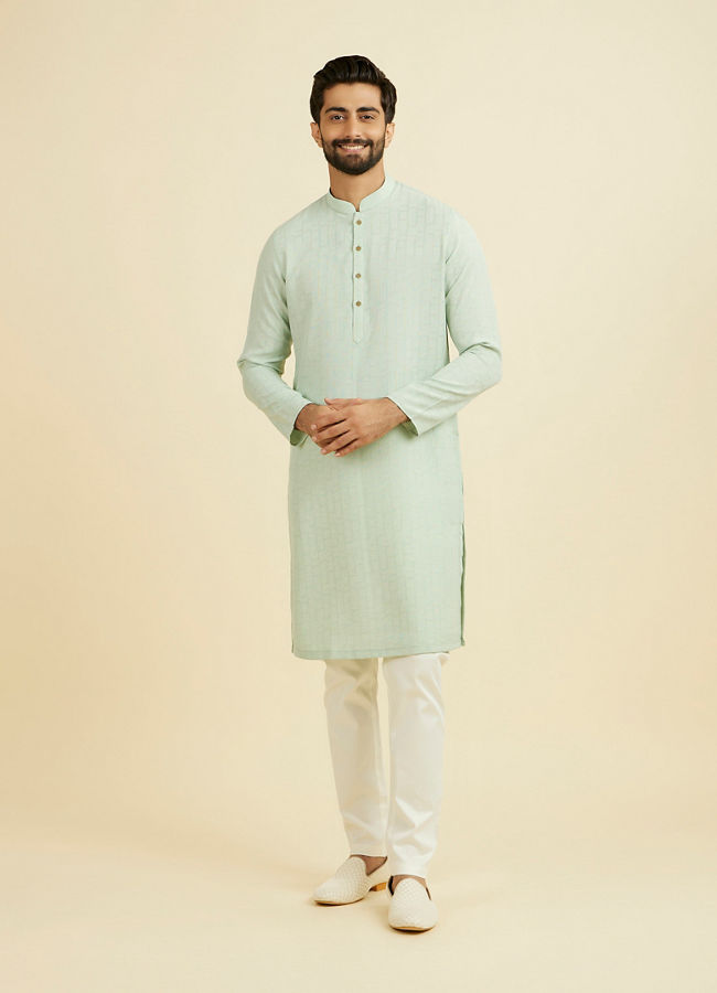 Manyavar Men Light Mid Green Kurta