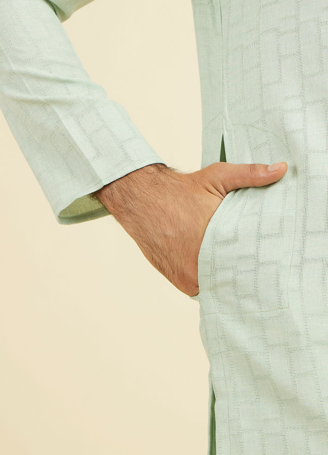 Manyavar Men Light Mid Green Kurta