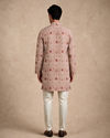 Manyavar Men Beige Blended Cotton Kurta with Print