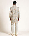 Manyavar Men Cream Blended Cotton Kurta