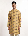 Manyavar Men Yellow Blended Cotton Kurta