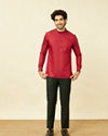 Manyavar Men Red Chilli Pepper Short Kurta