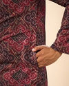 Manyavar Men Radiant Maroon Mid Length Kurta