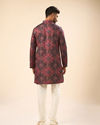 Manyavar Men Radiant Maroon Mid Length Kurta