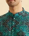 Manyavar Men Turquoise Blue Charm Kurta