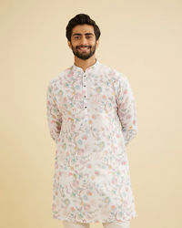 Manyavar Men Radiant Cream Blended Cotton Kurta