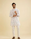 Manyavar Men Radiant Cream Blended Cotton Kurta