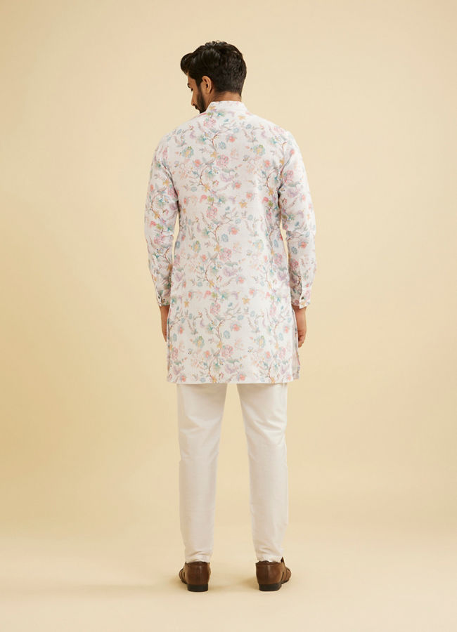 Manyavar Men Radiant Cream Blended Cotton Kurta