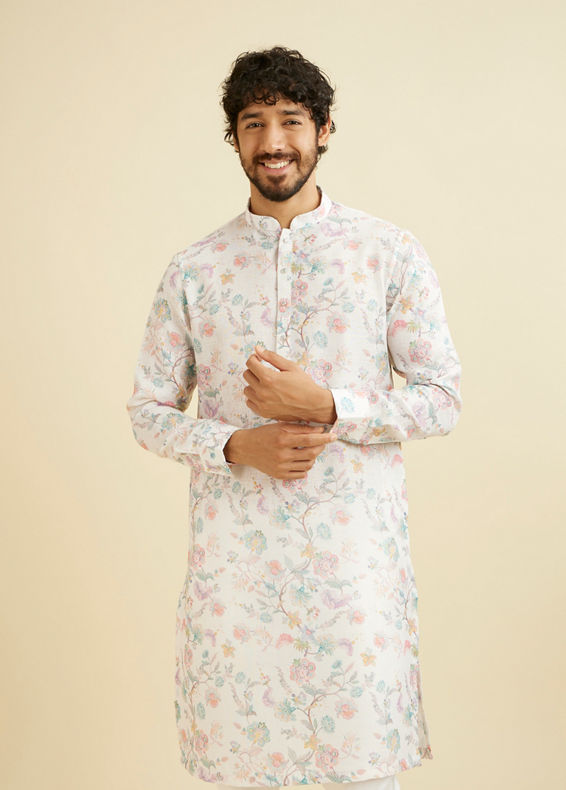 Manyavar Men Aqua Green Festivity Kurta