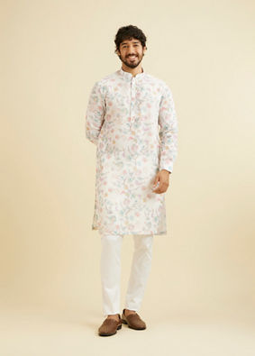 alt message - Manyavar Men Aqua Green Festivity Kurta image number 2