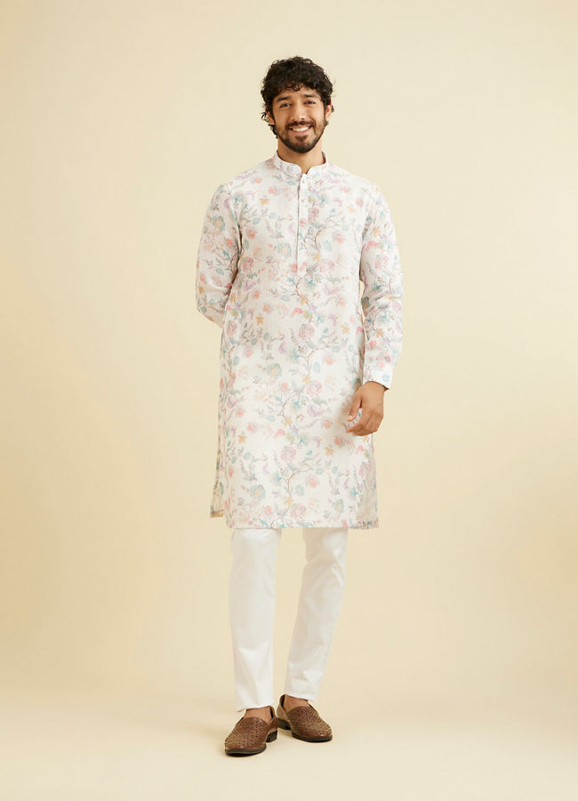 alt message - Manyavar Men Aqua Green Festivity Kurta image number 2