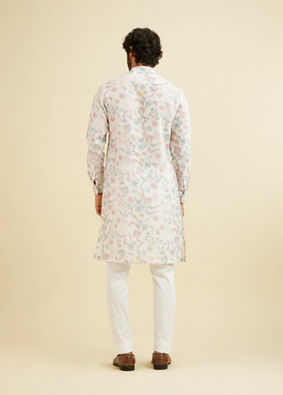 alt message - Manyavar Men Aqua Green Festivity Kurta image number 4