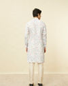 alt message - Manyavar Men Delicate White Bel Buti Printed Kurta image number 4