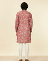 alt message - Manyavar Men Rust Red Bel Buti Patterned Kurta image number 4