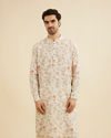 Cream White Floral Printed Kurta