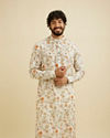 Cream White Floral Printed Kurta