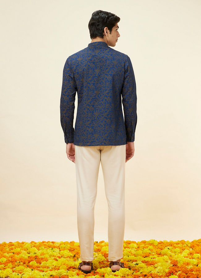 Manyavar Conjunto De Kurta Estampado De Algodón Para Hombre