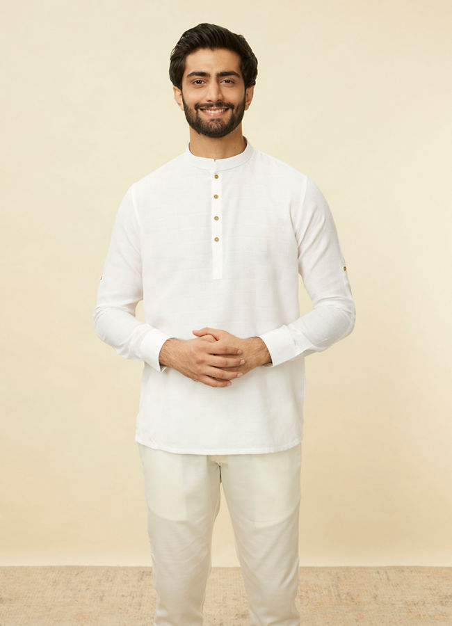 Whisper White Classic Short Kurta image number 0