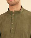 Manyavar Men Textured Green Kurta
