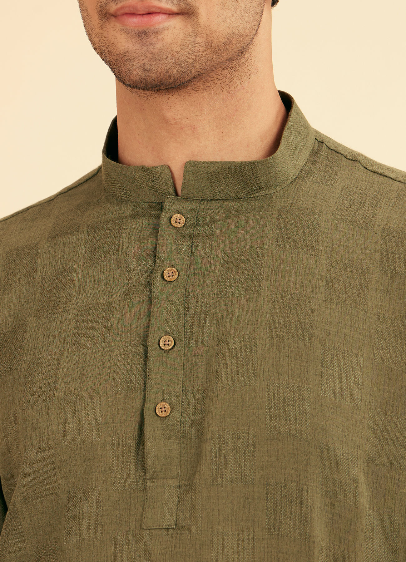 Manyavar Men Textured Green Kurta