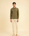Manyavar Men Textured Green Kurta