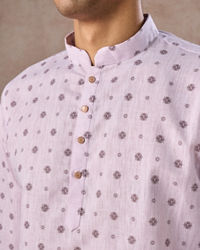 Manyavar Men Lilac Elegance Short Kurta