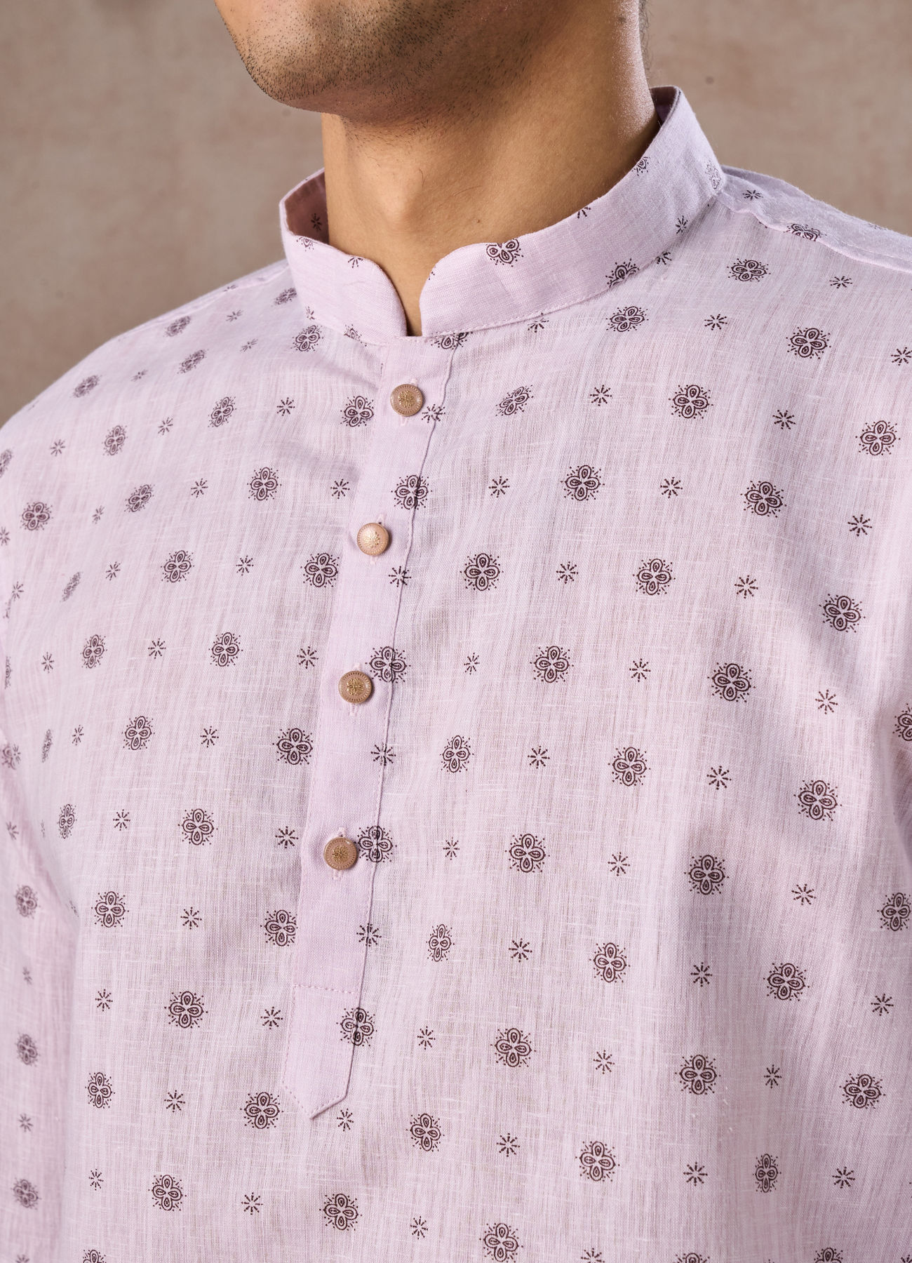 Manyavar Men Lilac Elegance Short Kurta
