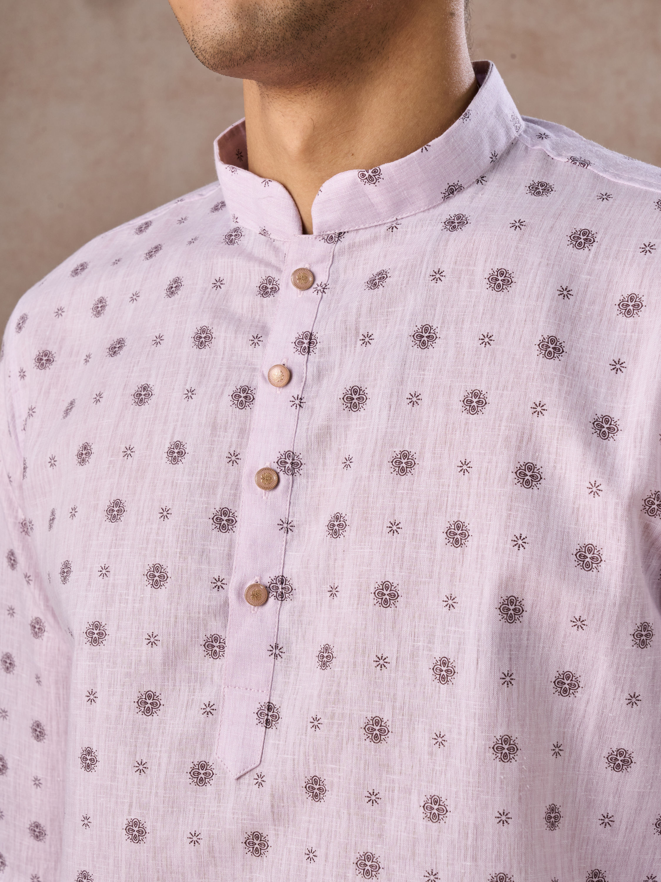 Manyavar Men Lilac Elegance Short Kurta