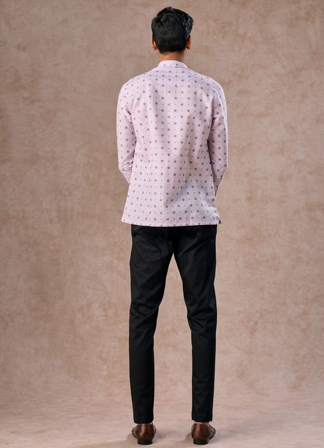 Manyavar Men Lilac Elegance Short Kurta