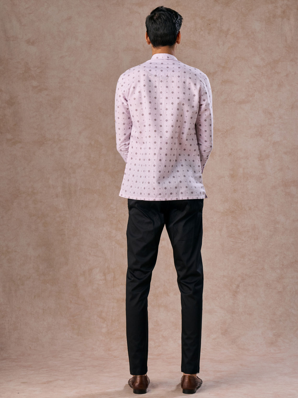 Manyavar Men Lilac Elegance Short Kurta