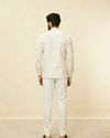 Manyavar Men Star White Shankh Printed Short Kurta