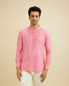 alt message - Manyavar Men Vibrant Pink Celebration Kurta image number 0