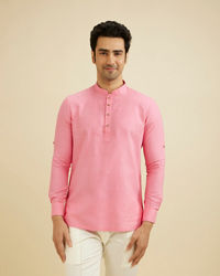 Manyavar Men Vibrant Pink Celebration Kurta