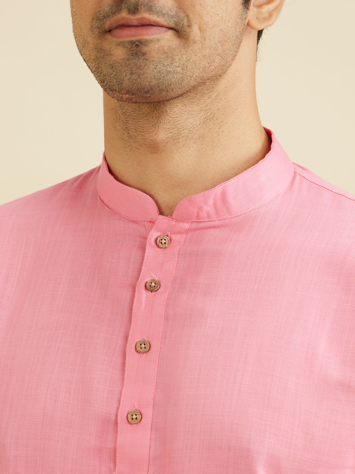 alt message - Manyavar Men Vibrant Pink Celebration Kurta image number 1