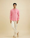 Manyavar Men Vibrant Pink Celebration Kurta