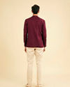 Manyavar Men Wine Cotton Fiesta Kurta