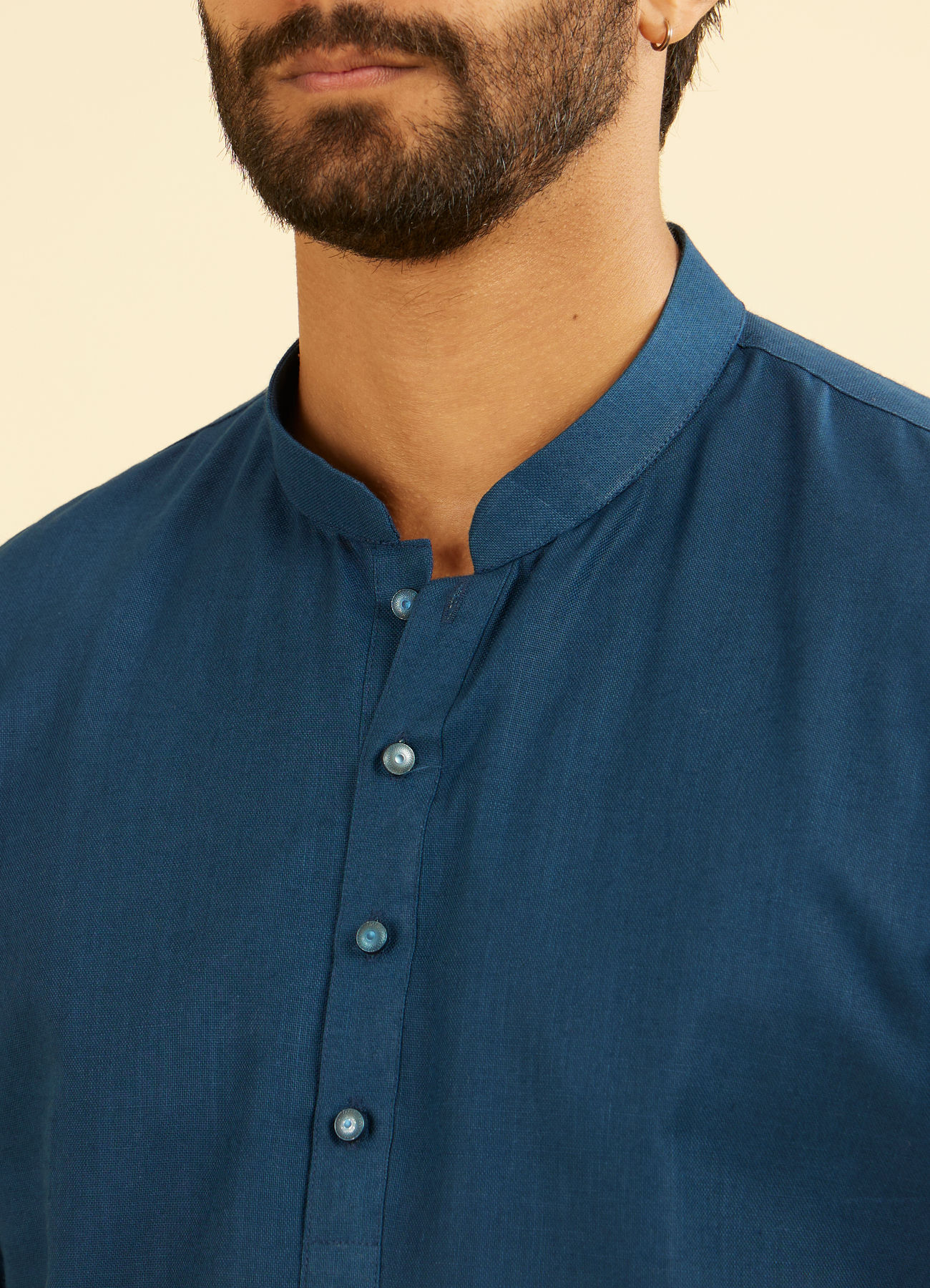 Manyavar Men Teal Blue Soiree Short Kurta
