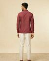 Manyavar Men Maroon Harlequin Printed Short Kurta