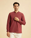 Maroon Harlequin Printed Short Kurta