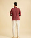 Manyavar Men Maroon Harlequin Printed Short Kurta