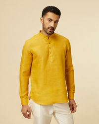 Manyavar Men Mustard Yellow Classic Short Kurta