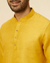 alt message - Manyavar Men Mustard Yellow Classic Short Kurta image number 1