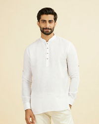 Manyavar Men Warm White Classic Short Kurta