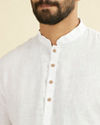 Manyavar Men Warm White Classic Short Kurta