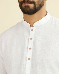 Manyavar Men Warm White Classic Short Kurta