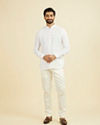 Manyavar Men Warm White Classic Short Kurta